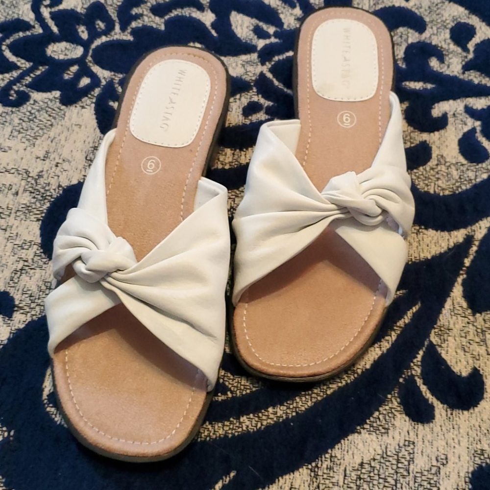White stag slip on sandals.  White.